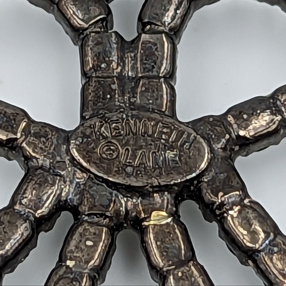 Beautiful Iconic Crystal Pendant by Kenneth Jay Lane Rhinestones on a silk cord - Picture 7 of 8